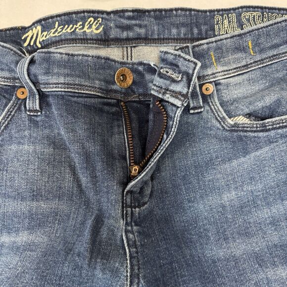 Madewell Rail Straight Jeans Blue Stretch Denim - Picture 4 of 13